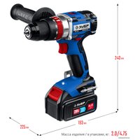 Ударная дрель-шуруповерт Зубр Профессионал DBS-201-42 (с 2-мя АКБ 4 Ач, кейс)