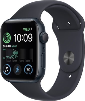

Умные часы Apple Watch SE 2 40 мм (алюминиевый корпус, полуночный/полуночный, спортивный силиконовый ремешок S/M)