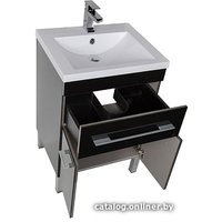 Aquanet Тумба с умывальником Верона 58 (черный, напольная, 1 ящик,2 дв.)