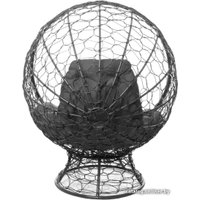 Кресло M-Group Кокос на подставке 11590309 (серый ротанг/серая подушка)