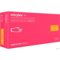 Нитриловые перчатки Mercator Nitrylex PF текстурированные нестерильные неопудренные (XS, розовый)