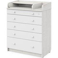Детский комод Атон Мебель Maks ЛДСП 800/5 с органайзером (сосна касцина/белый)