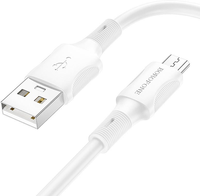 

Кабель Borofone BX80 USB Type-A - microUSB (1 м, белый)