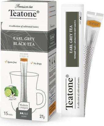 Черный чай Teatone Earl Grey Black Tea - Черный чай Эрл Грей 15 стиков
