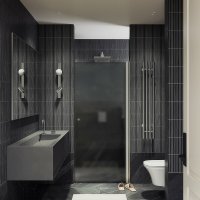 Душевая дверь MaybahGlass 60x198 MGD-801-5 (графитовое матовое стекло/хром матовый)