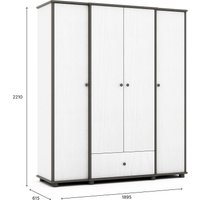 Шкаф распашной КМК Мебель 4Д1Я Сальма 0990.18 (белый/дуб полярный/лофт голден пэлас) в Барановичах