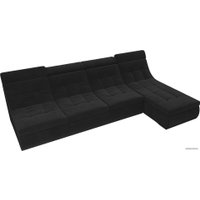 Модульный диван Лига диванов Холидей люкс 105560 (велюр, черный)