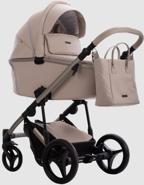 

Универсальная коляска BEBETTO Loren Premium Class Sand (2 в 1, Sand 01/светло-бежевая кожа)