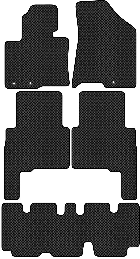 

Комплект ковриков для авто Alicosta Kia Sorento II (suv 7 мест / XM) +3 ряд 2009 - 2012 (черный, ромб)