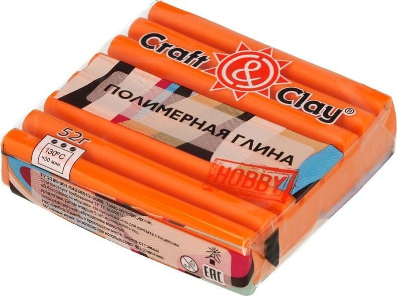 

Полимерная глина Craft&Clay полимерная глина CCH (52 г, 1007 оранжевая)