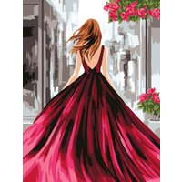 Картина по номерам Три совы Девушка в вечернем платье КК3040_57396 в Гомеле