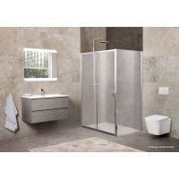 Душевой уголок BelBagno UNIQUE-AH-1-100/115-80-P-Cr (текстурное стекло)