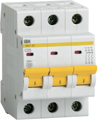 IEK ВА47-29 25А 3Р 4,5кА С MVA20-3-025-C