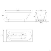 Ванна VATE Linna 169x74 VATEB0002-169 (белый, classik skold матовый)