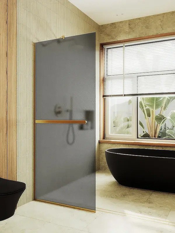 

Душевая стенка MaybahGlass 119x195 MGD-718-3у (графитовое матовое стекло/золотой)