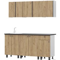 Готовая кухня NN мебель КГ-1 1800 (белый/дуб золотой/черный)