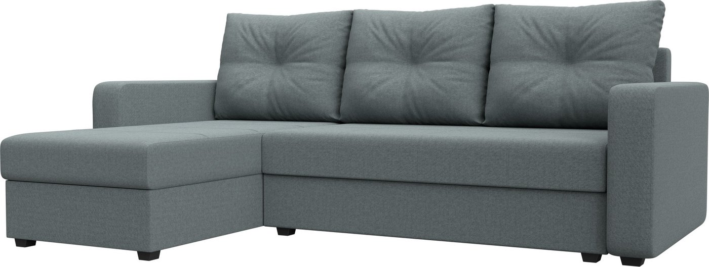 

Угловой диван Лига диванов Ливерпуль Лайт левый 125988L (рогожка амур серый)