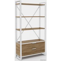 Стеллаж Hype Mebel Стандарт Люкс 50x170 (белый/дуб галифакс олово)