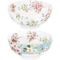 Набор салатников Elan Gallery Яблоневый цвет на голубом + Яблоневый цвет на белом 420786