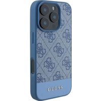 Чехол для телефона Guess PU 4G Bottom stripe Metal logo для iPhone 16 Pro GUHCP16LG4GLBL