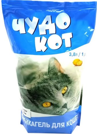 Наполнитель для туалета Чудо Кот Силикагелевый Лимон (1.6 кг/3.8 л)
