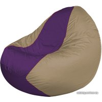 Кресло-мешок Flagman Classic К2.1-141 (бежевый темный/фиолетовый)