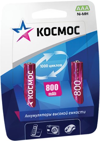 

Аккумулятор КОСМОС AAA 800mAh 2 шт