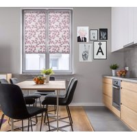 Мини рулонные шторы Delfa СРШ 01МД 2481 34x170 (рисунок лира, фиолетовый)