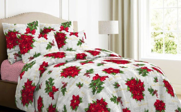 

1.5-спальный комплект постельного белья Ночь Нежна Рождественская звезда 1.5сп 50x70 (150x214)