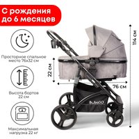 Универсальная коляска Bubago Zoom (2 в 1, серый/черная рама)