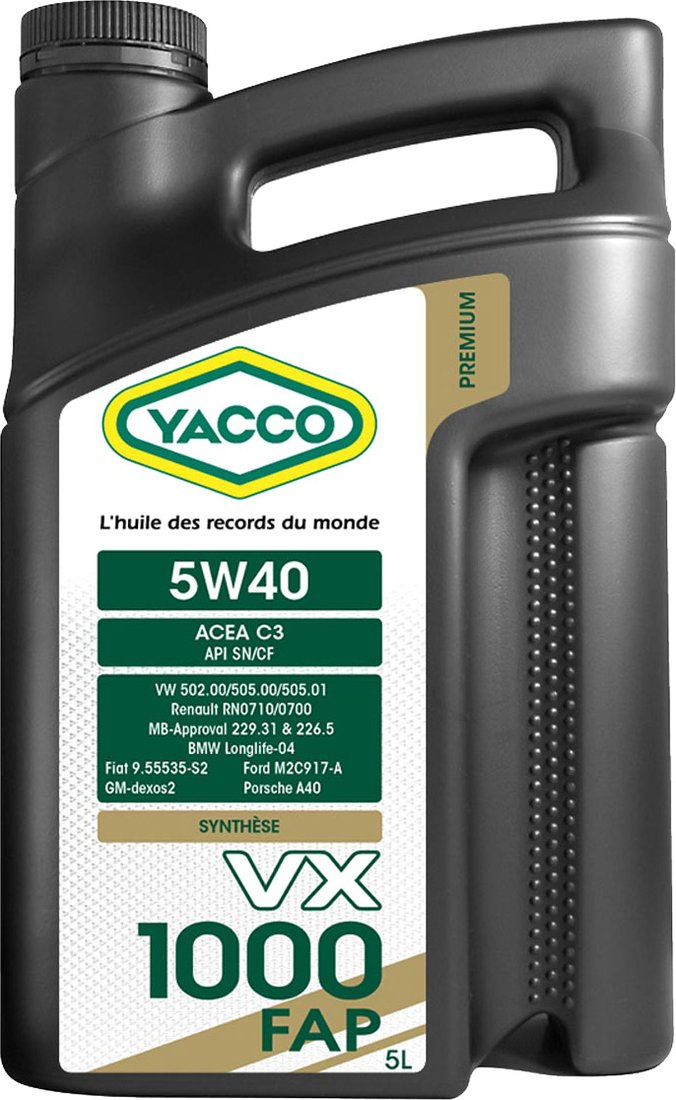 

Моторное масло Yacco VX 1000 FAP 5W-40 5л