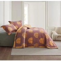 2-спальный комплект постельного белья Arya 2сп Pumpkin Dreams 8680943253408 (темно-розовый/горчичный)