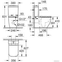 Унитаз напольный Grohe Clova 39909000