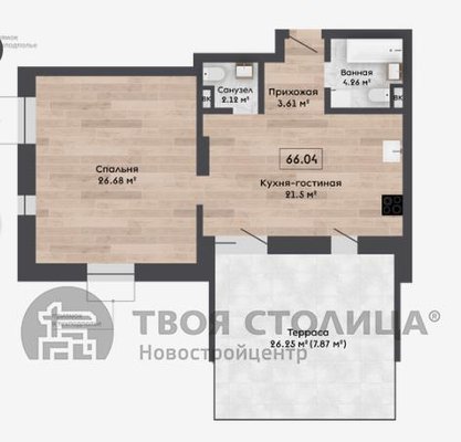 2-комн. квартира, 66.7 м², Сосновый Бор ул.