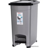 Мусорное ведро Эльфпласт Slim EP557 10 л (серый/черный)