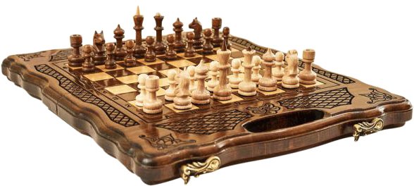 

Шахматы/шашки/нарды Haleyan резные 139 с ручкой 30 kh139-3