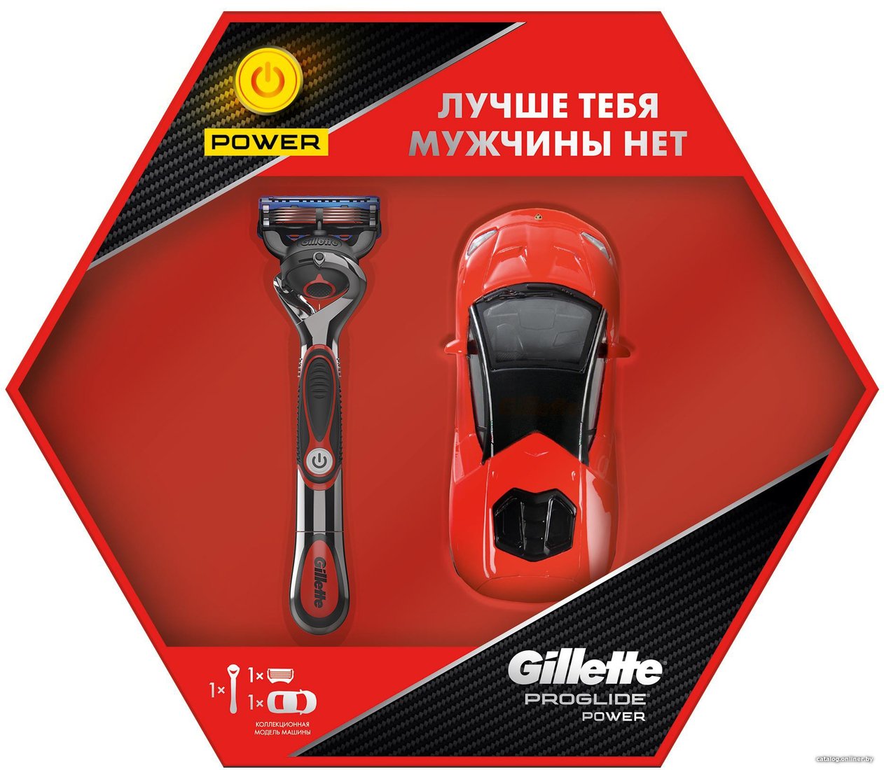 Подарочный набор Gillette Fusion Proglide Power 1 сменная кассета + машинка