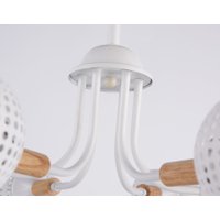 Люстра средней высоты Ambrella light Traditional TR80166/6 WH/LWD (белый/светлое дерево)