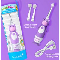 Электрическая зубная щетка Brush-Baby WildOnes Hippo