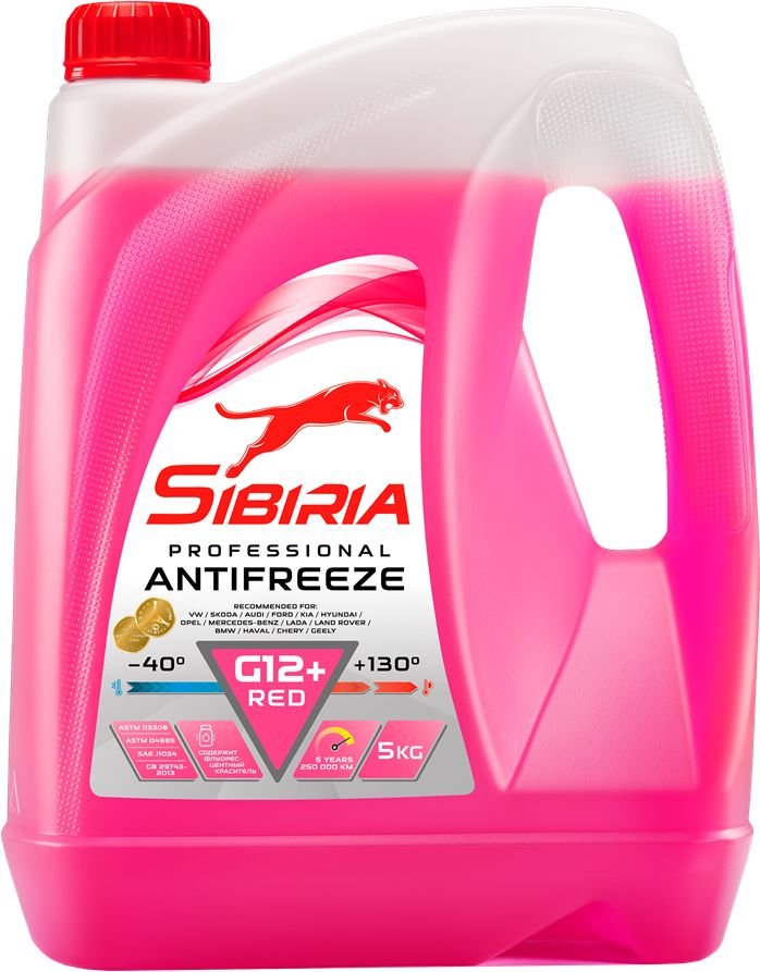

Антифриз Sibiria G-12 -40 красный 5кг