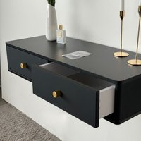 Туалетный столик без зеркала Shtabe Royal 5310 эко (черный/р.золото)