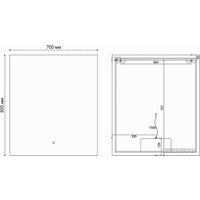  Grossman Зеркало Pragma-норма Black LED 1870802 (с сенсорным выключателем и подогревом)
