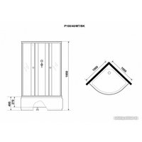 Душевая кабина Niagara Promo P100/40/MT/BK 100x100x195