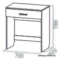 Туалетный столик без зеркала SV-Мебель ЭДМ-5 ФР-00003855 3736 (дуб венге/дуб млечный)