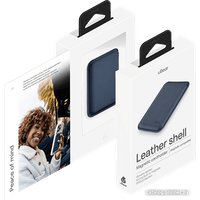 Чехол для телефона uBear Leather Shell для iPhone 12+ (темно-синий)