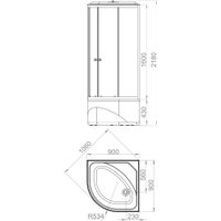 Душевая кабина Domani-Spa Delight Slim 99 High 90x90 DS01DS99HWM00.Gt-Black