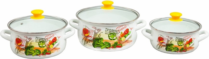 

Набор кастрюль КМЗ Брокколи-Экстра 61904 (белый)