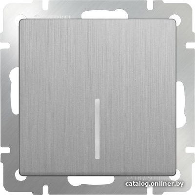 Выключатель Werkel WL09-SW-1G-LED (серебряный рифленый)