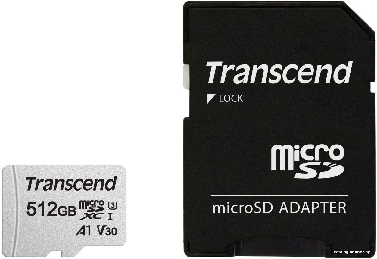 Карта памяти Transcend microSDXC 300S 512GB (с адаптером)