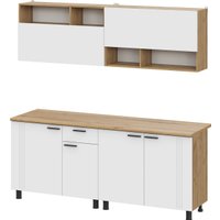 Готовая кухня NN мебель Монако K Серия 2 (дуб золотой/белый матовый/дуб вотан)